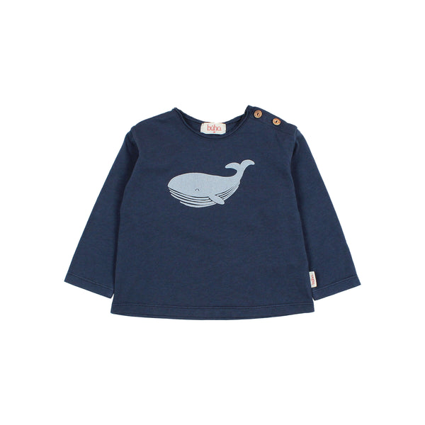 Buho Baby Navy Whale T-shirt