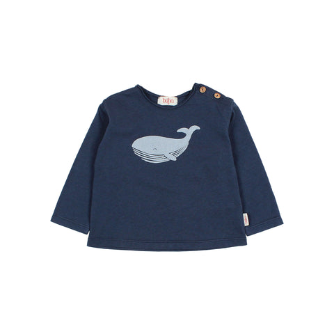 Buho Baby Navy Whale T-shirt