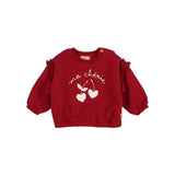 Buho Baby Cherry Red Ma Cherie Sweatshirt + Mini Hearts Legging Set