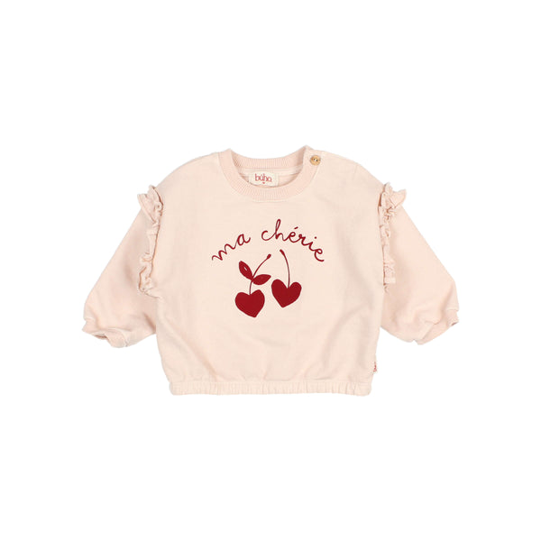Buho Baby Cream Pink Ma Cherie Sweatshirt + Mini Hearts Legging Set