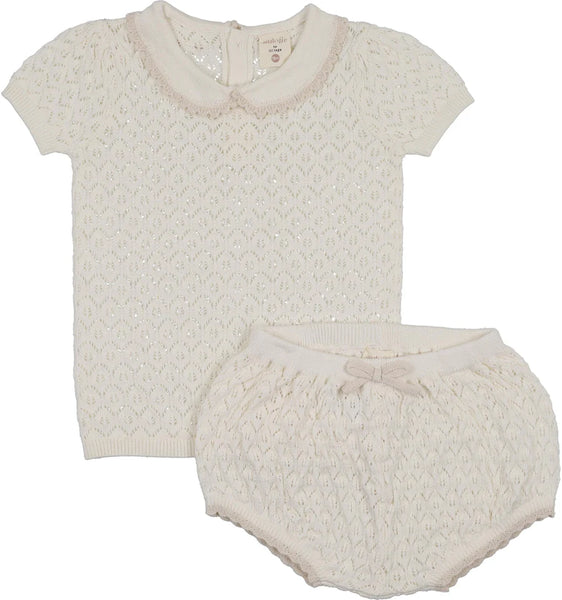 Lil Legs Analogie Cream Girls Knit Set SGKS-CRE
