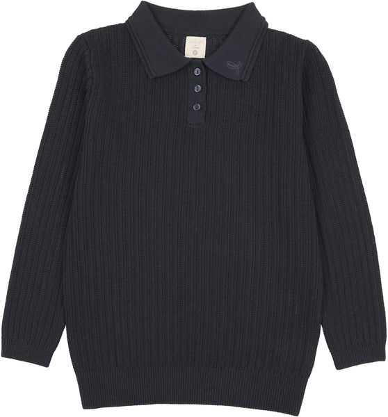 Lil Legs Analogie Navy Boys Knit Polo