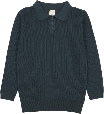 Lil Legs Analogie Deep Teal Boys Knit Polo