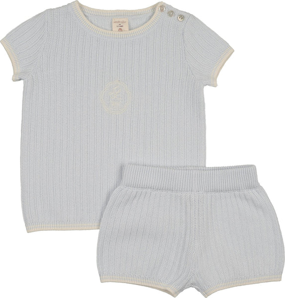 Lil Legs Analogie Clear Blue Boys Knit Emblem Set SBKES-CBLU