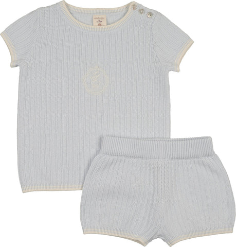 Lil Legs Analogie Clear Blue Boys Knit Emblem Set SBKES-CBLU