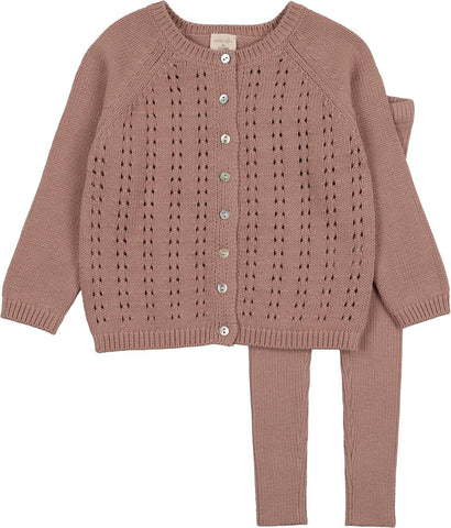 Lil Legs Analogie Pink Cardigan Knit Set ACKS-PNK
