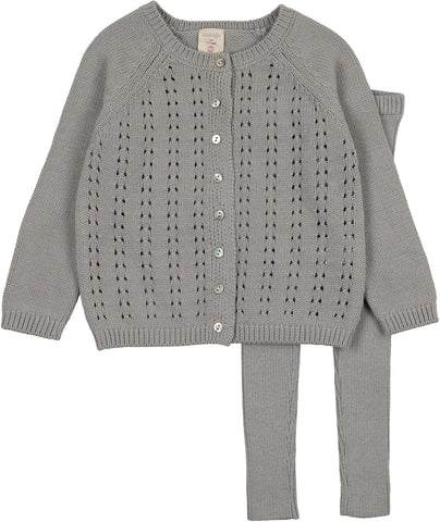 Lil Legs Analogie Blue Cardigan Knit Set ACKS-BLU