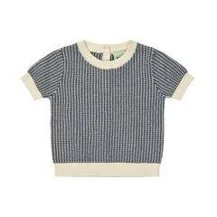 FUB Dark Navy + Ecru Knit Bi-Color Top + Bloomer Set – Panda