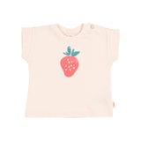 Buho Baby Cream Pink Strawberry Fresa Tee + Culotte Set