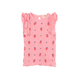 Buho Baby Sugar Pink Ribbed Strawberry Tee + Legging Set