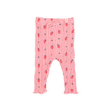 Buho Baby Sugar Pink Ribbed Strawberry Tee + Legging Set