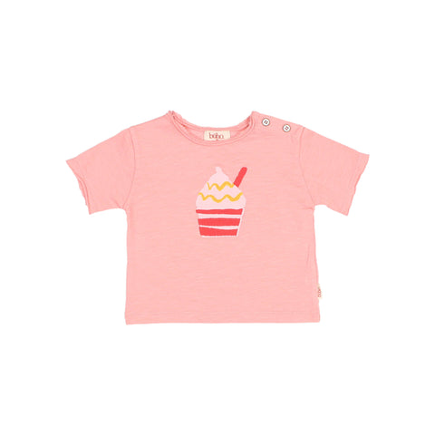 Buho Baby Pink Ice Cream Tee + Terry Stripes Shorts Set