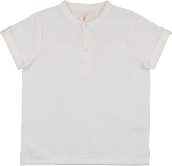 Lil Legs Analogie White Mandarin Collar Dress Shirt SDSHM-WHI