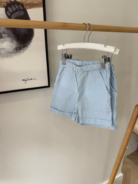 Copenhagen Colors Sky Blue/Cream Stripe Seersucker Sporty Shorts