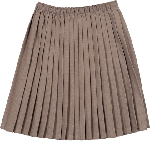 Lil Legs Analogie Misty Oat Heather Knife Pleated Skirt