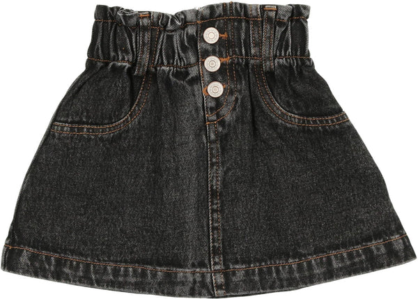 Lil Legs Black Wash Paperbag Skirt