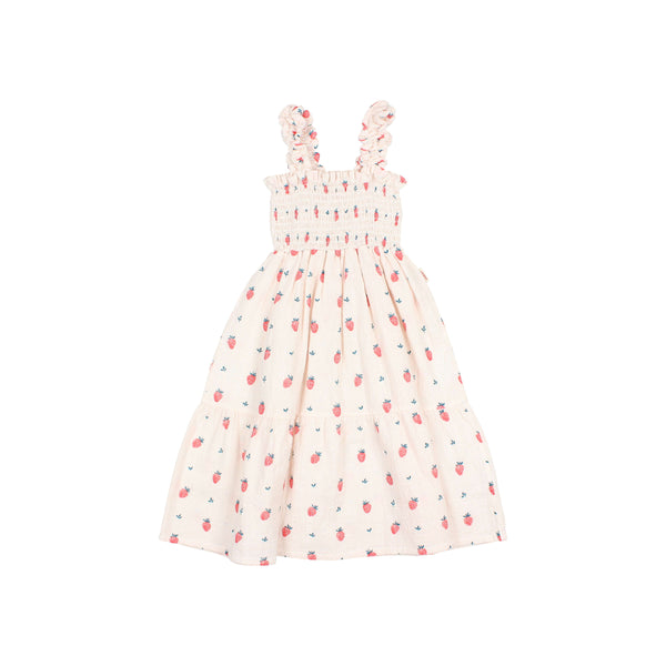 Buho Cream Pink Strawberry Dress