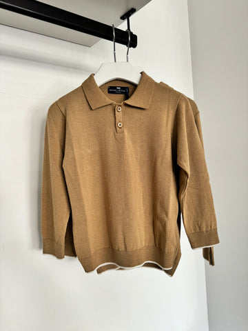 Manuell Frank Classic Camel Knit Polo