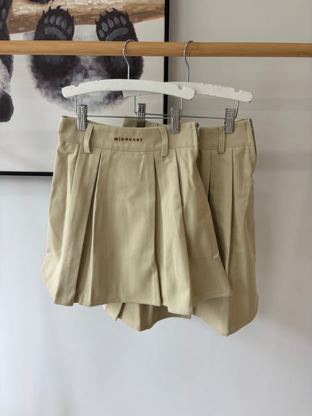 Mipounet Beige Pleated Nina Long Skirt