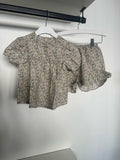 Bene Bene Cream Riley Floral Frill Blouse + Short Set