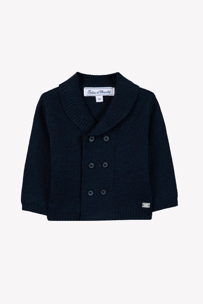 Tartine et Chocolate Marine Double Breasted Little Boy Cardigan