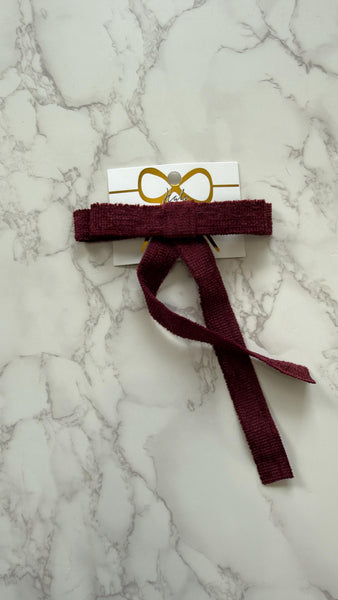 Halo Luxe Wine Abigail Luxe Corduroy Longtail Clip