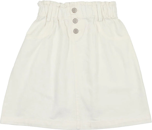 Lil Legs White Denim Paperbag Skirt