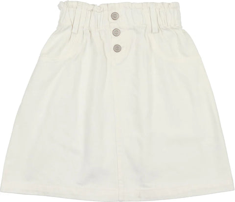 Lil Legs White Denim Paperbag Skirt