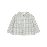 Buho Baby Sky Gray Mini Check Shirt + Bloomer Set