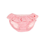 Buho Baby Coral Red Gingham Top + Culotte Set