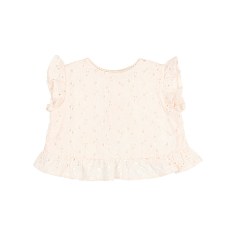 Buho Baby Ivory Embroidered Top + Skirted Culotte Set