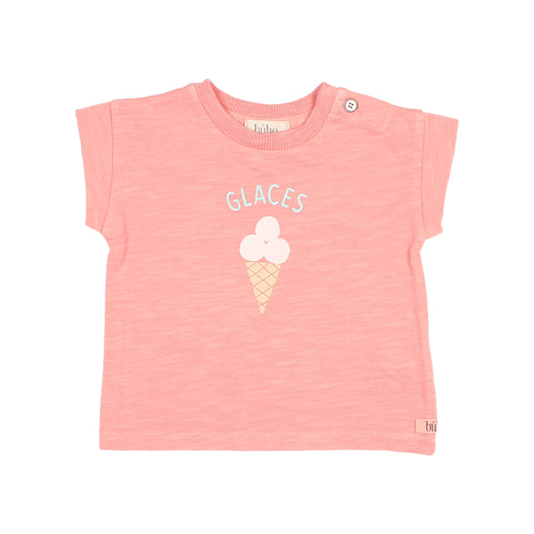 Buho Baby Peach Pink Glaces T-shirt + Ruffle Culotte Set