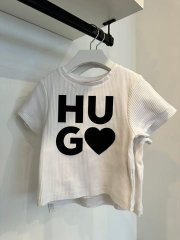 Hugo White Heart Logo Short Sleeve Tee