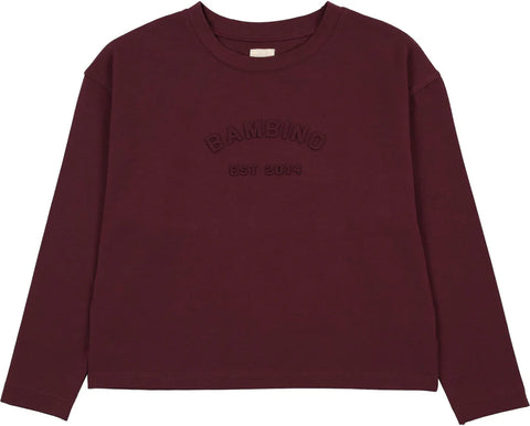 Lil Legs Burgundy Denim Day Girls Boxy Tee