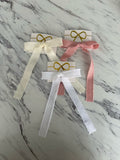 Halo Luxe Ivory Dahlia Deconstructed Grosgrain Ribbon Long Tail Clip