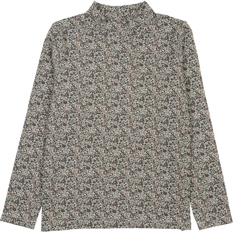 Lil Legs Vintage Purple Printed Mockneck