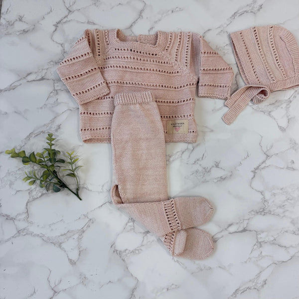 Wild Wawa Baby Pink Welcome Home Baby Knitted Set