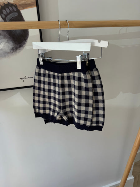 Bene Bene Navy Bene Check Knit Shorts