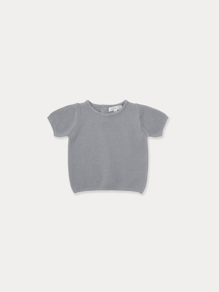 Bene Bene Baby Grayish Blue Neat Waffle Tee