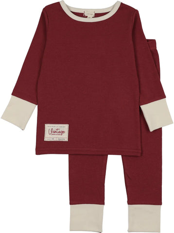 Lil Legs Analogie Vintage Red Color Block Lounge Set