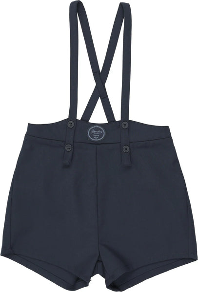 Lil Legs Analogie Navy Plaid Edition Boys Overall Shorts