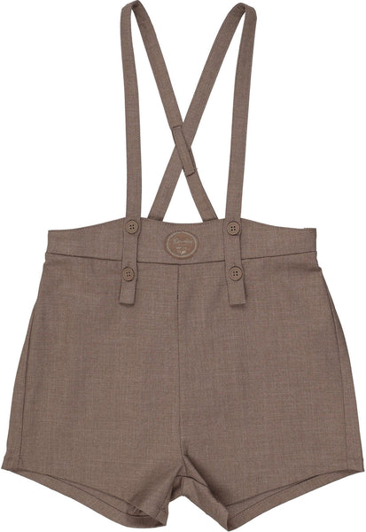Lil Legs Analogie Misty Oat Heather Plaid Edition Boys Overall Shorts