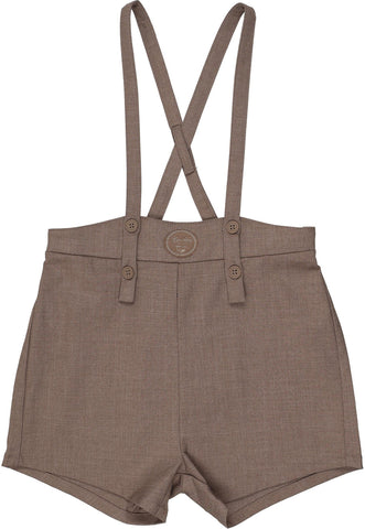 Lil Legs Analogie Misty Oat Heather Plaid Edition Boys Overall Shorts