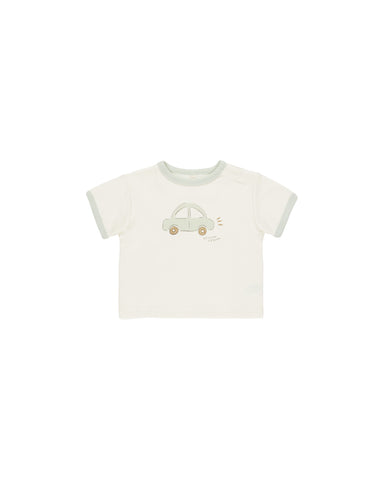 Quincy Mae Ivory Car Ringer Tee + Mint Short Set