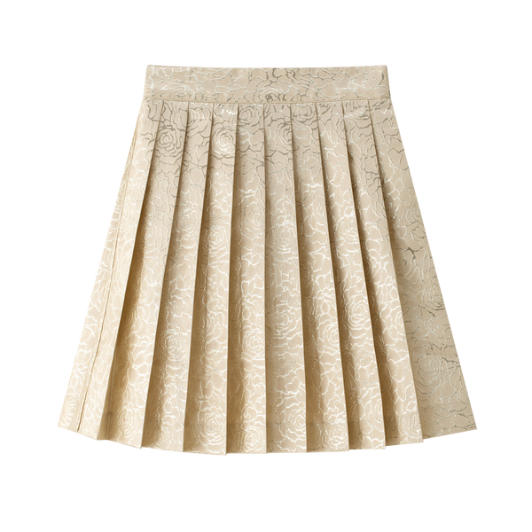 Coco Blanc Gold Pleated Skirt