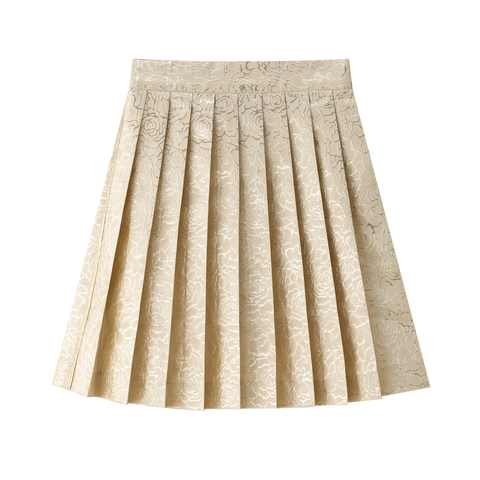Coco Blanc Gold Pleated Skirt