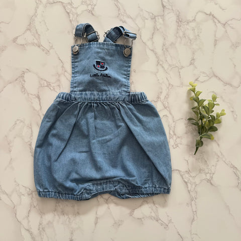 Lil Legs Mid Blue Wash Denim City Girls Romper DCGR-MBWSH