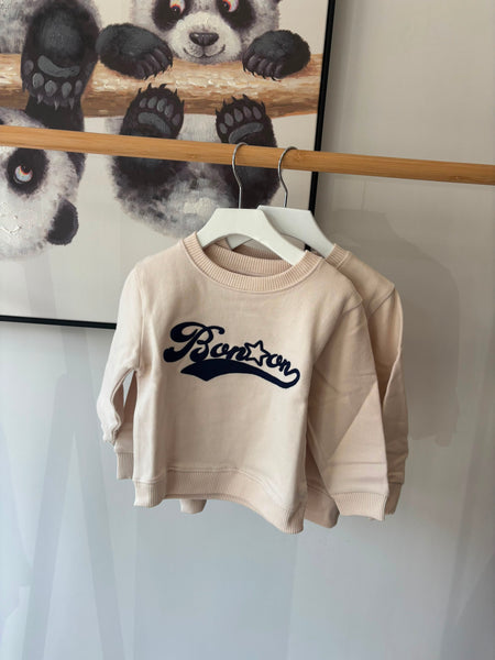 Bonton Milk/Blue Logo Sweatshirt
