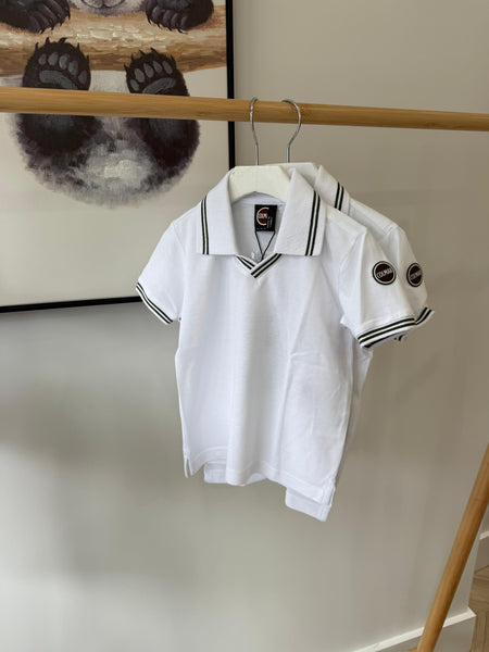 Colmar White/Jeep Striped Trim Polo 3572-7xh-01