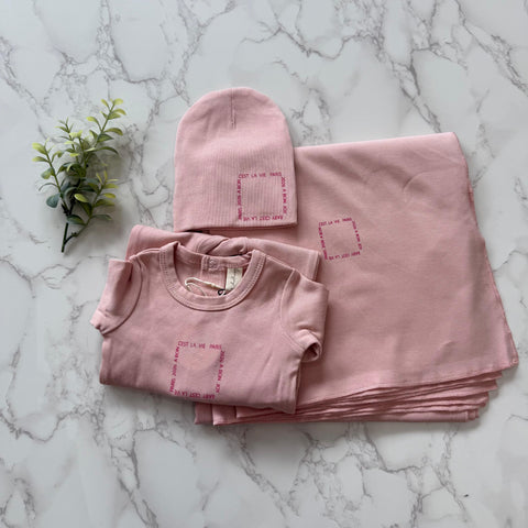 Bonjoy Blush Pink Cest La Vie Blanket